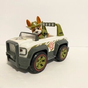 Paw Patrol Tracker Dog Puppy Figure + Vehicle Jungle Rescue Set